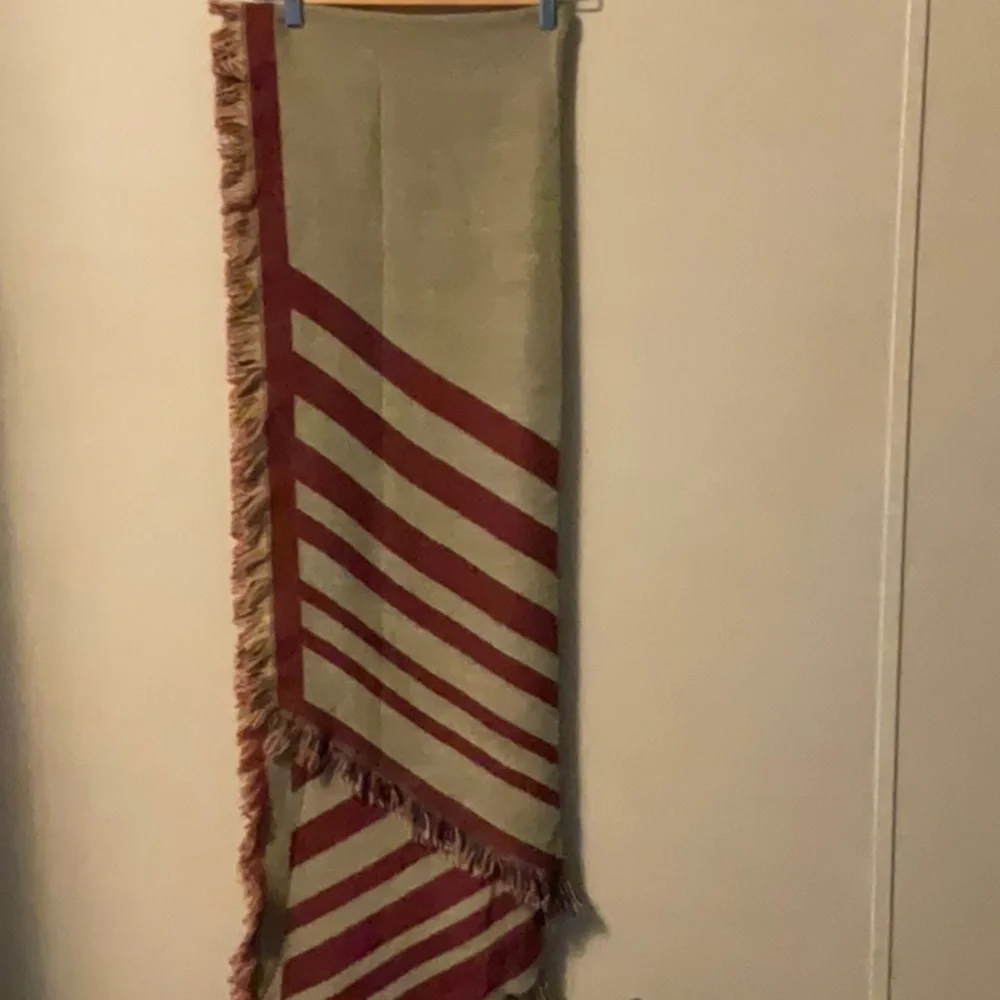 Striped Red and Beige Scarf